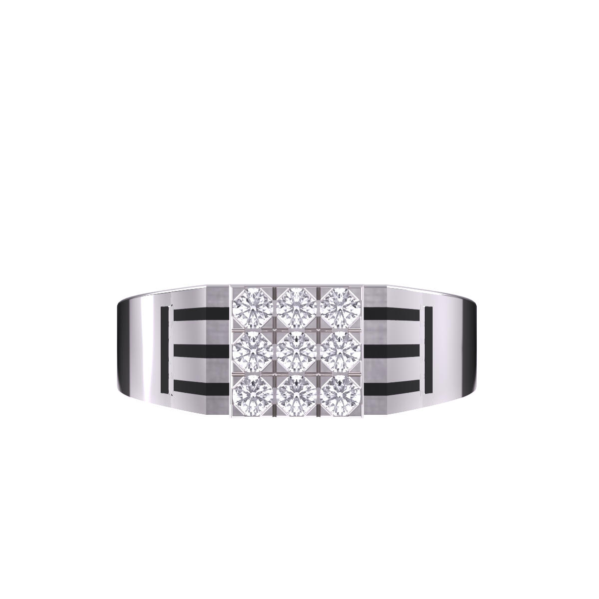 Elegant Two-Tone Cluster Diamond Men's Ring